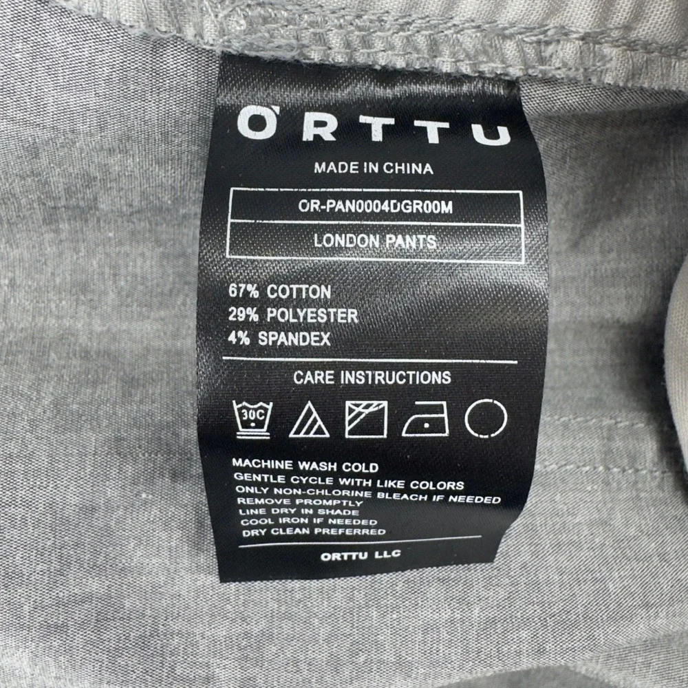ORTTU Mens London Pants Gray Cropped Tapered Belted Elastic Waist‎ Size M